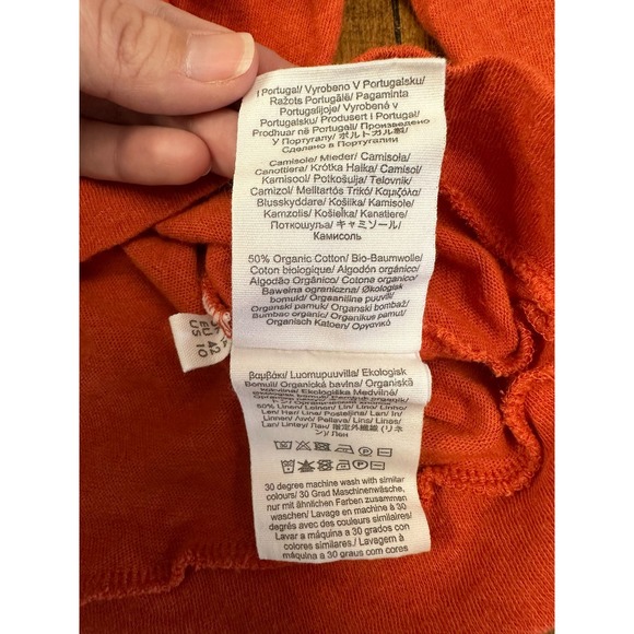 Celtic and Co Organic Cotton and Linen Orange 3/4 sleeve top size US 10 - Picture 5 of 8
